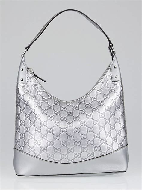 gucci guccissima metallic silver hobo bag retail price|authentic gucci hobo bag.